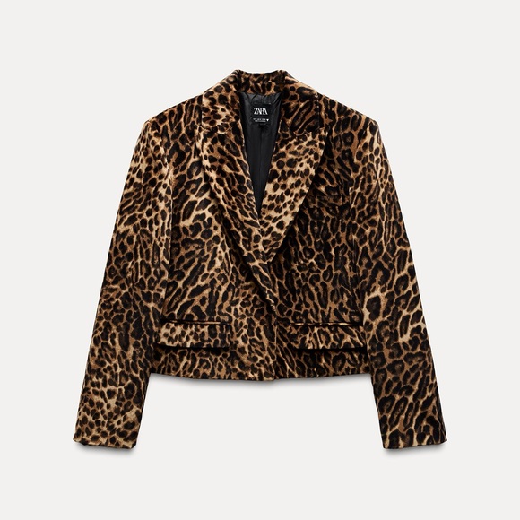 Zara Jackets & Blazers - Zara brown blazer animal print velvet velour cheetah leopard suit jacket